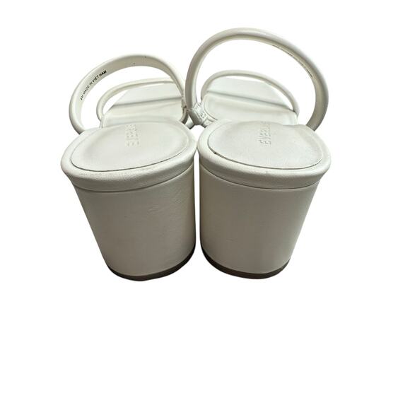 Everlane The Double Strap Heel Women 8 White Leather Block Heel Minimalist - Picture 4 of 9